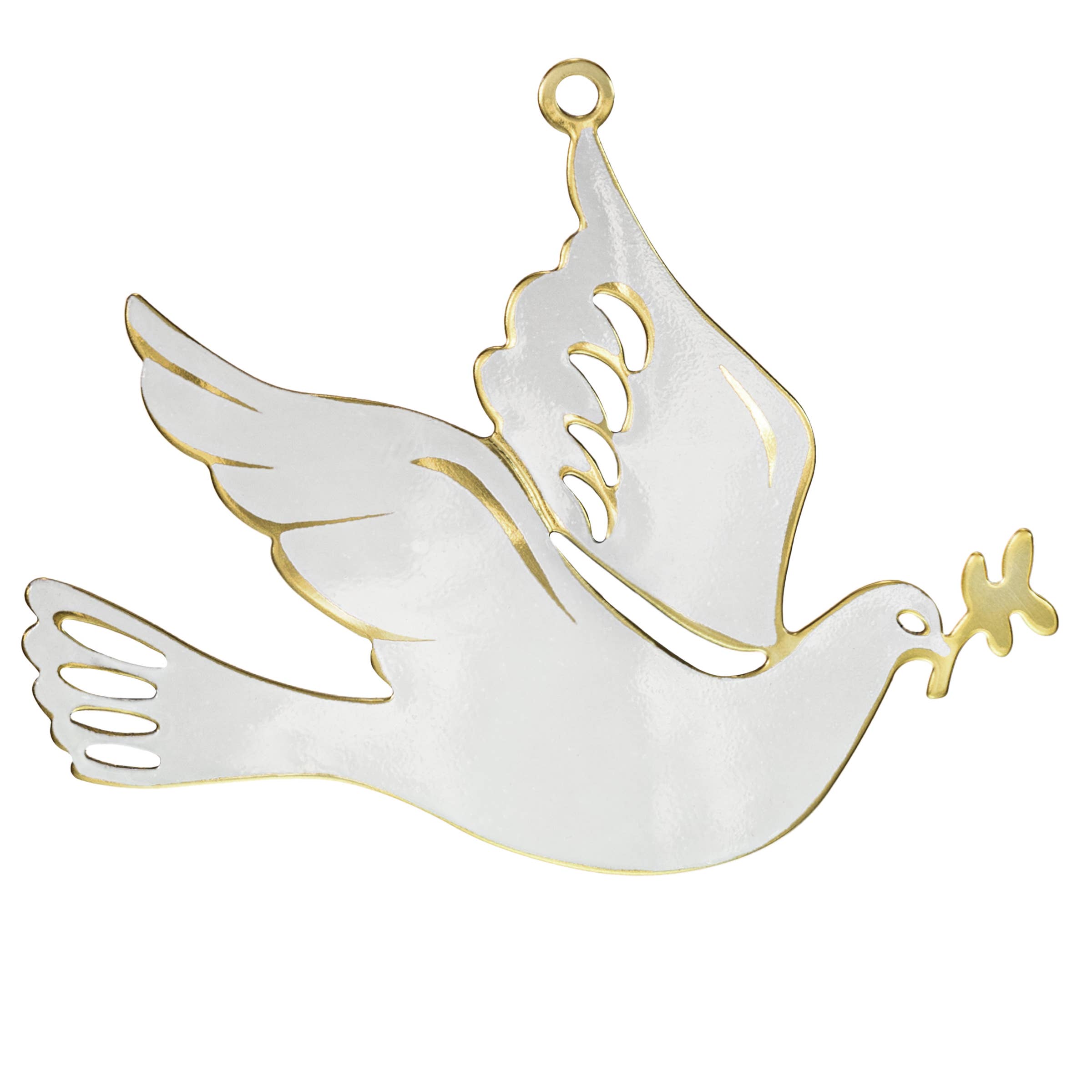 Gloria Duchin - Wholesale Ornament - Gold & White Enamel Dove Ornament1