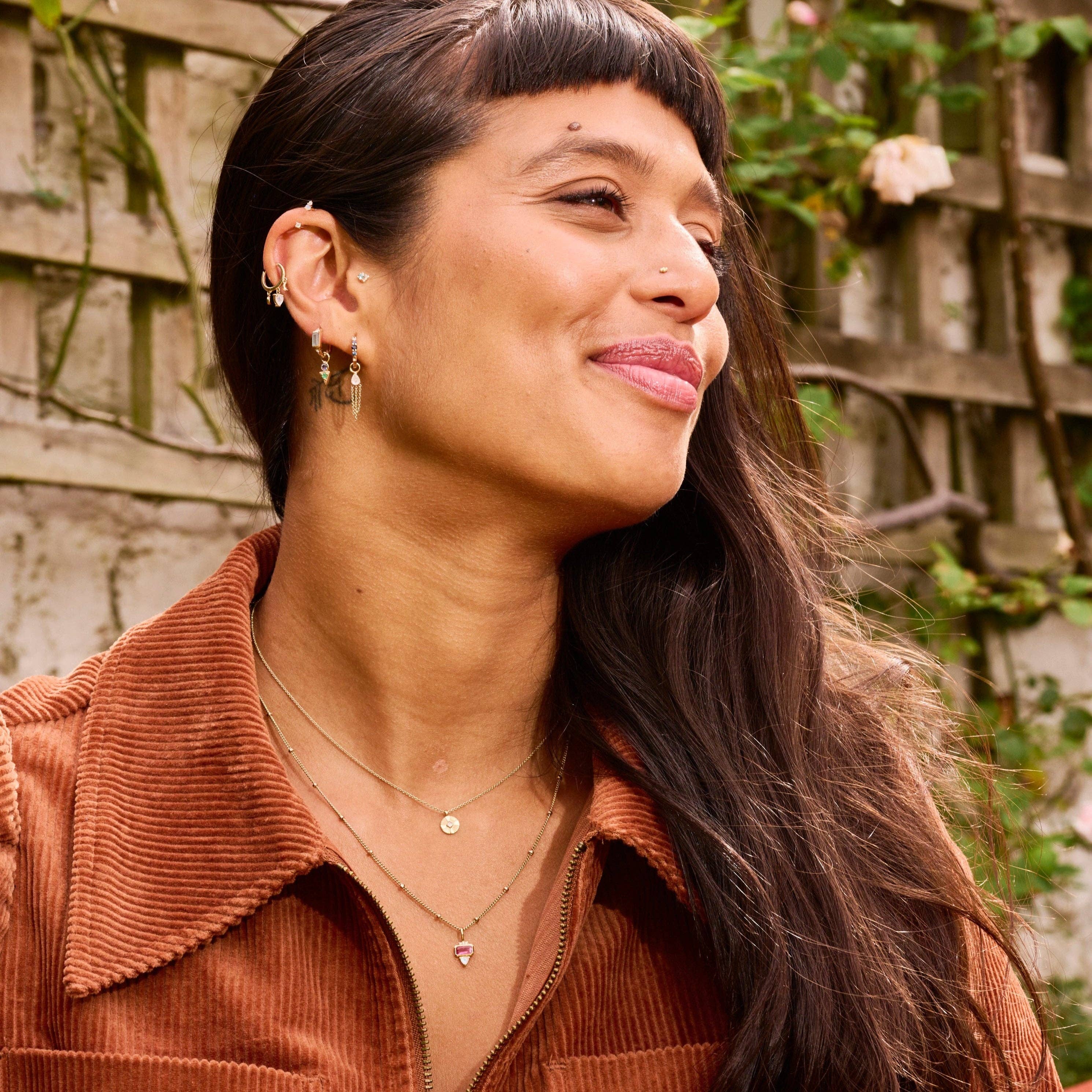 ZOHREH - Wholesale Pendant/Charm Necklace - Pink Tourmaline, Diamond & Moonstone Pendant 9k Gold2