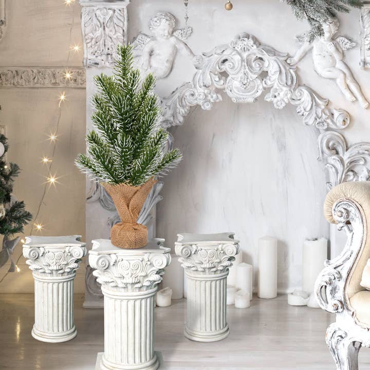 Grand Verde - Wholesale Artificial Christmas Tree - 12” Small Flocked Artificial Christmas Tree in Burlap Base3