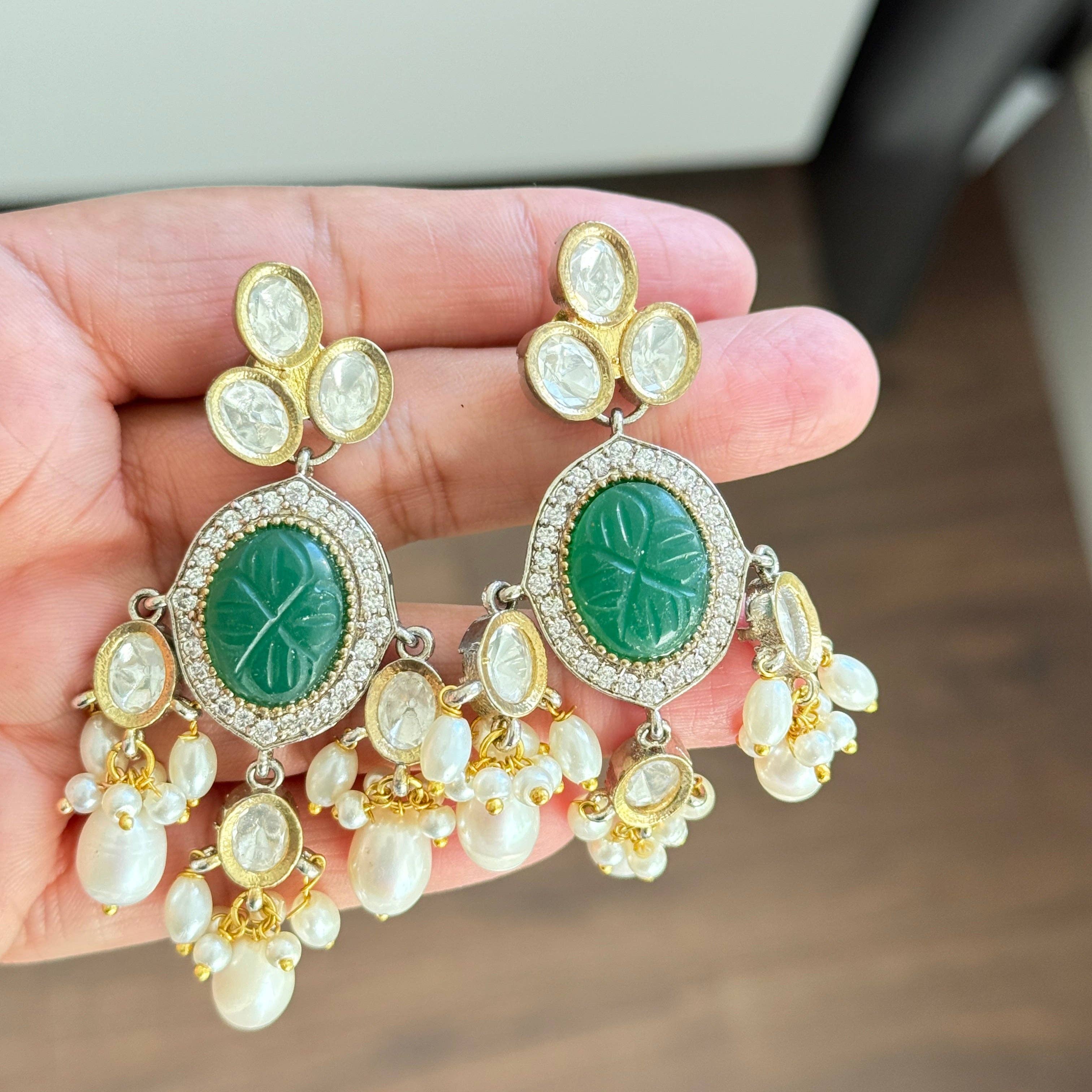 Vinnis Jewelry - Wholesale Jewelry Set - Zahra Emerald Drop Choker Set2