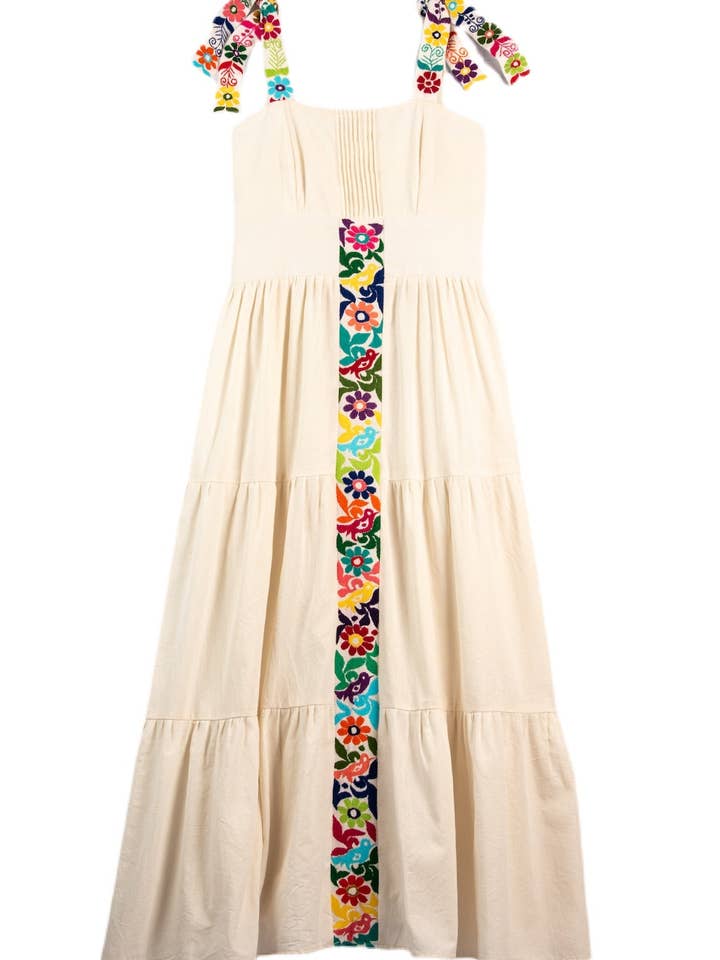 Larkin Lane - Wholesale Dress - Women's - Gardenia Collection Embroidered Raya Maxi Dress - Multicolor
