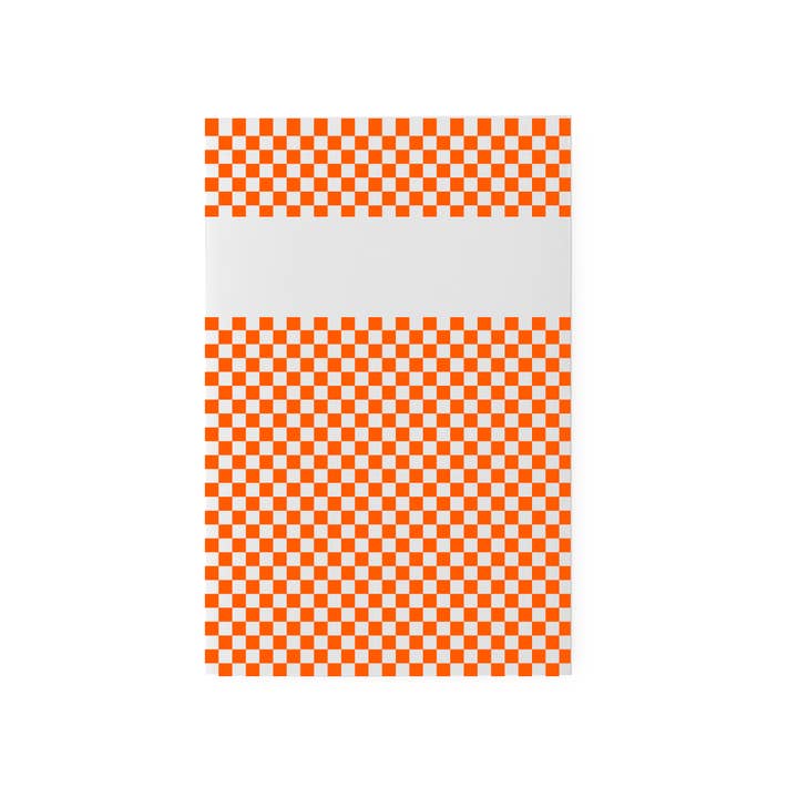 fluorescent orange checkered notebook - Pantone 805 for wholesale by Supereditions