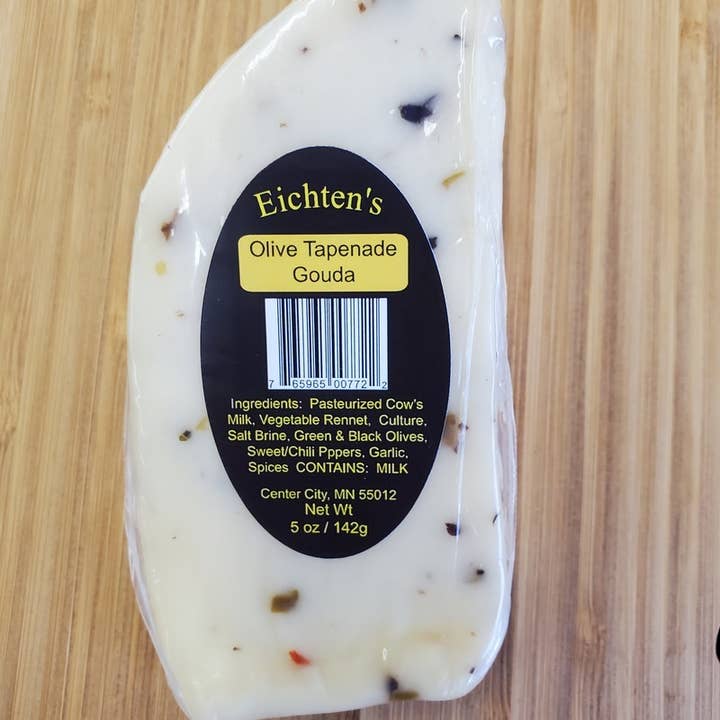 Eichtens Cheese - Wholesale Cheese - Gouda Cheese - Olive Tapenade Gouda Wedge