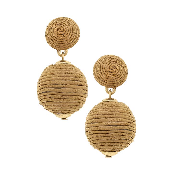 Flora Raffia Drop Earrings for wholesale by Canvas Style