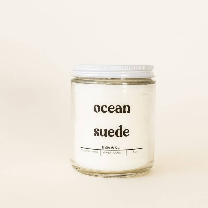 Ocean Suede Candle for wholesale by Halie & Co