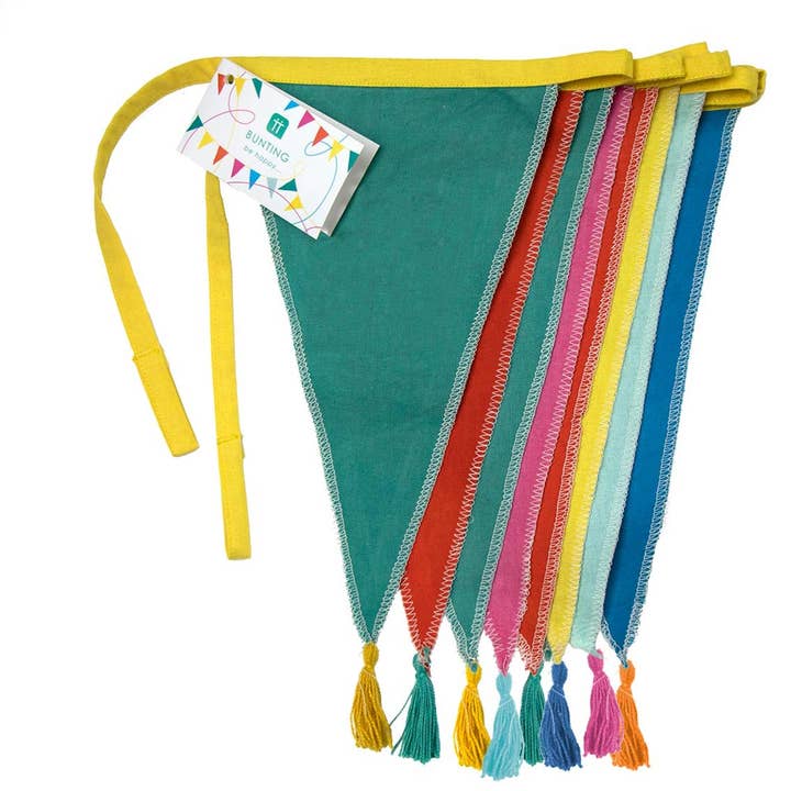 MultiColoured Rainbow Cotton Bunting - 3m for wholesale by Talking Tables EU