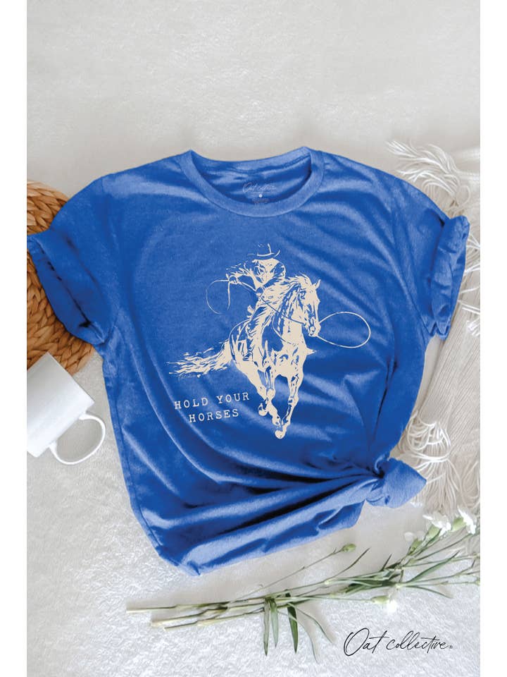 OAT COLLECTIVE - Wholesale Screen Printed T-Shirt - Women's - HOLD YOUR HORSES Graphic T-shirt