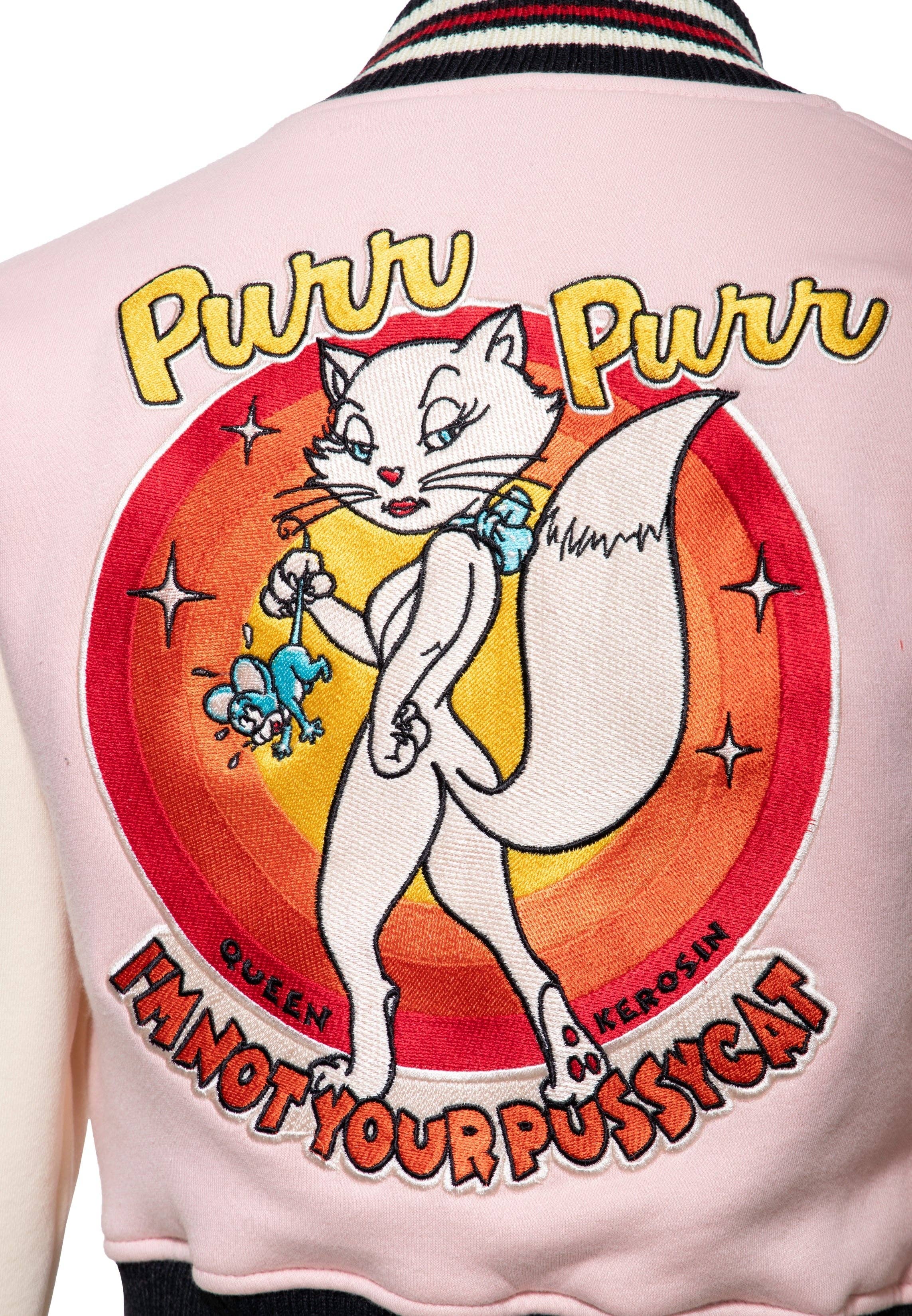 pink College Jacket "Purr Purr" for wholesale on Faire3
