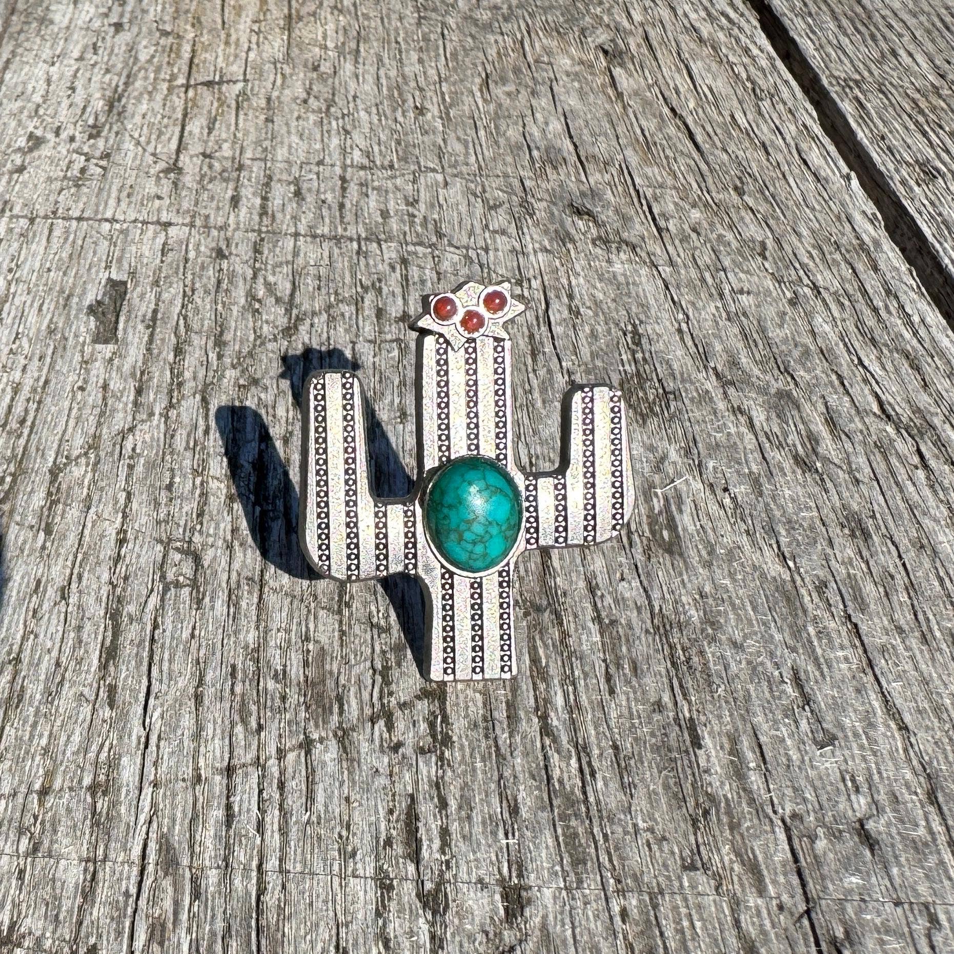 Double B Wild Rags - Wholesale Scarf Clip - Women's - Wild Rag Slide 1.5" Cactus w/ stone or silhouette Concho Scarf Slide6