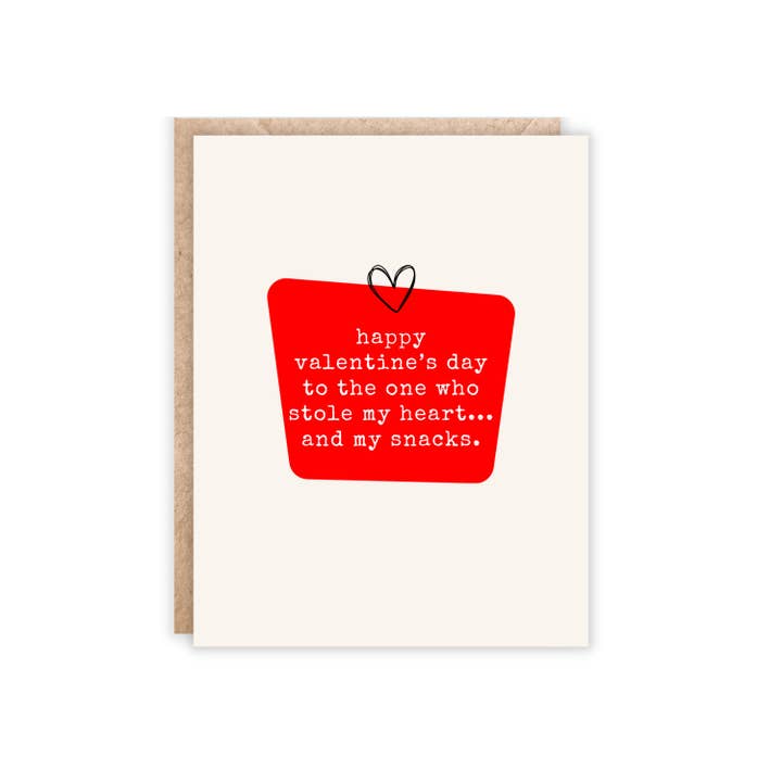 Jolly Rae - Wholesale Valentine's Day Card - Valentine's Day to the one who stole my heart and snack
