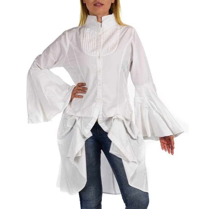 Chemise contemporaine Artsy en coton écologique 5051 pour la vente par LINEN AND GAUZE