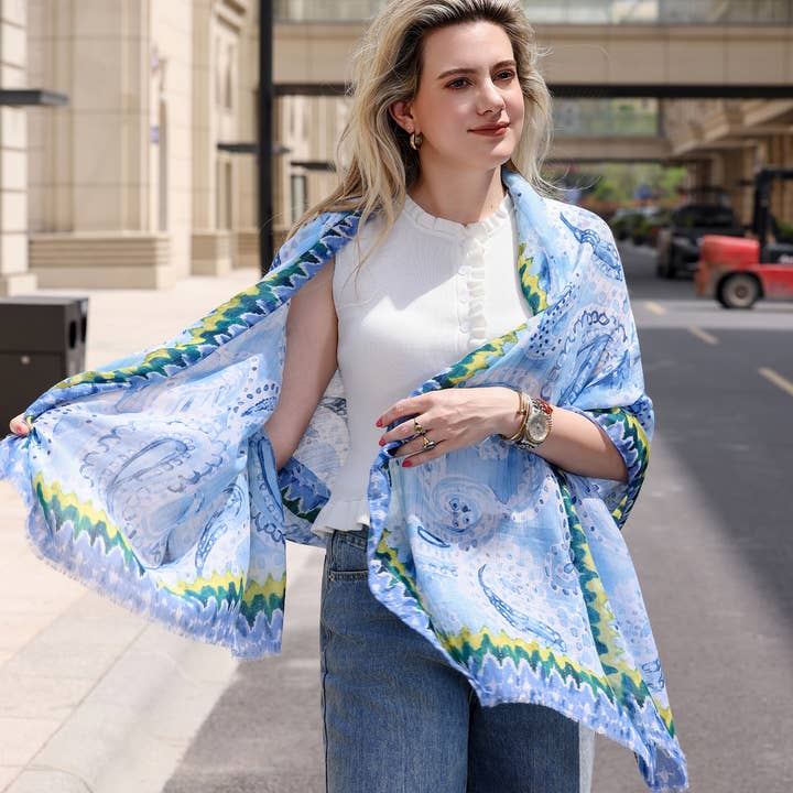 Emilie collection - Wholesale Scarf - Women's - Scarf with glitter and print11