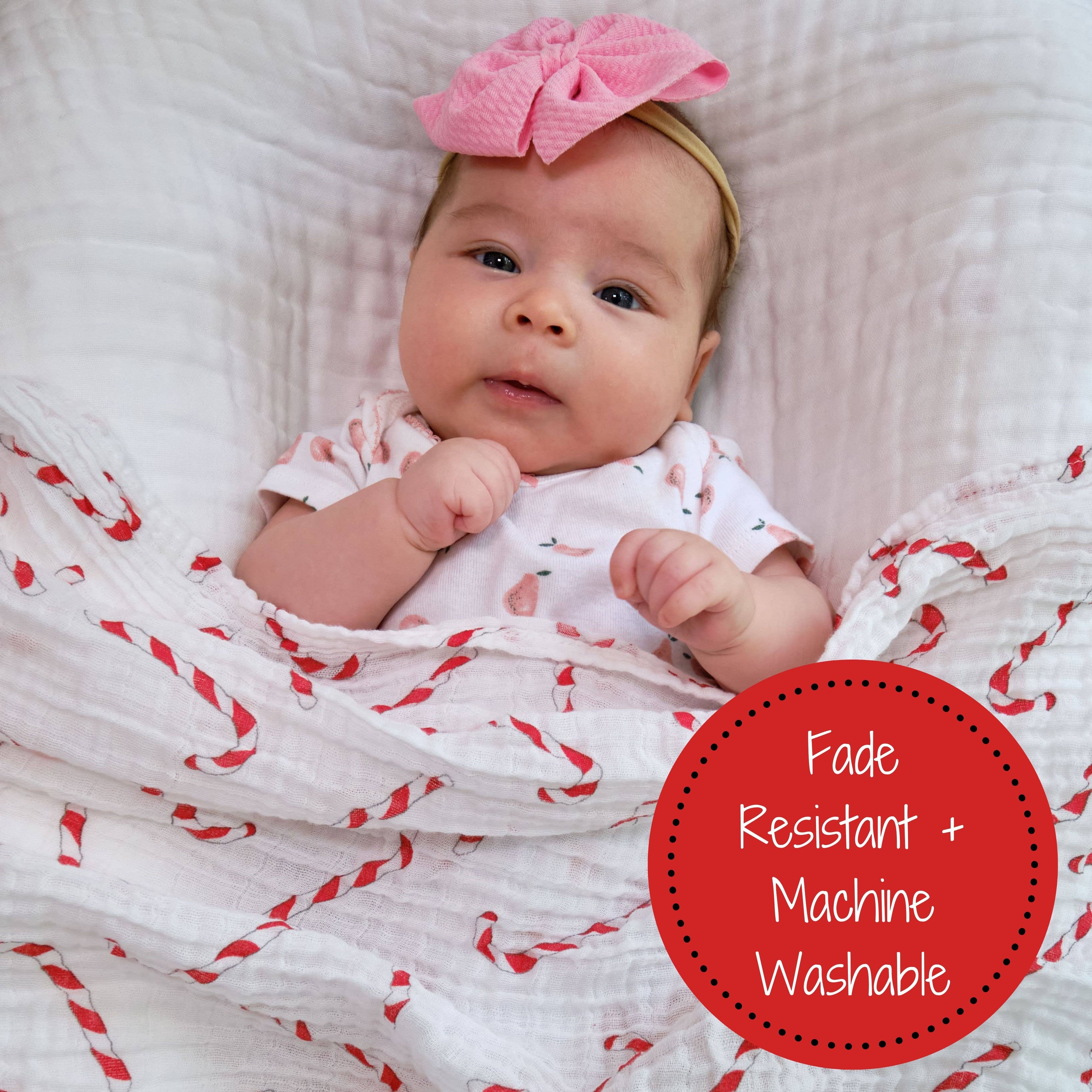 LollyBanks - Vente Lange – bébé - Couverture à langer Mint To Be Together pour les fêtes de Noël pour bébé3