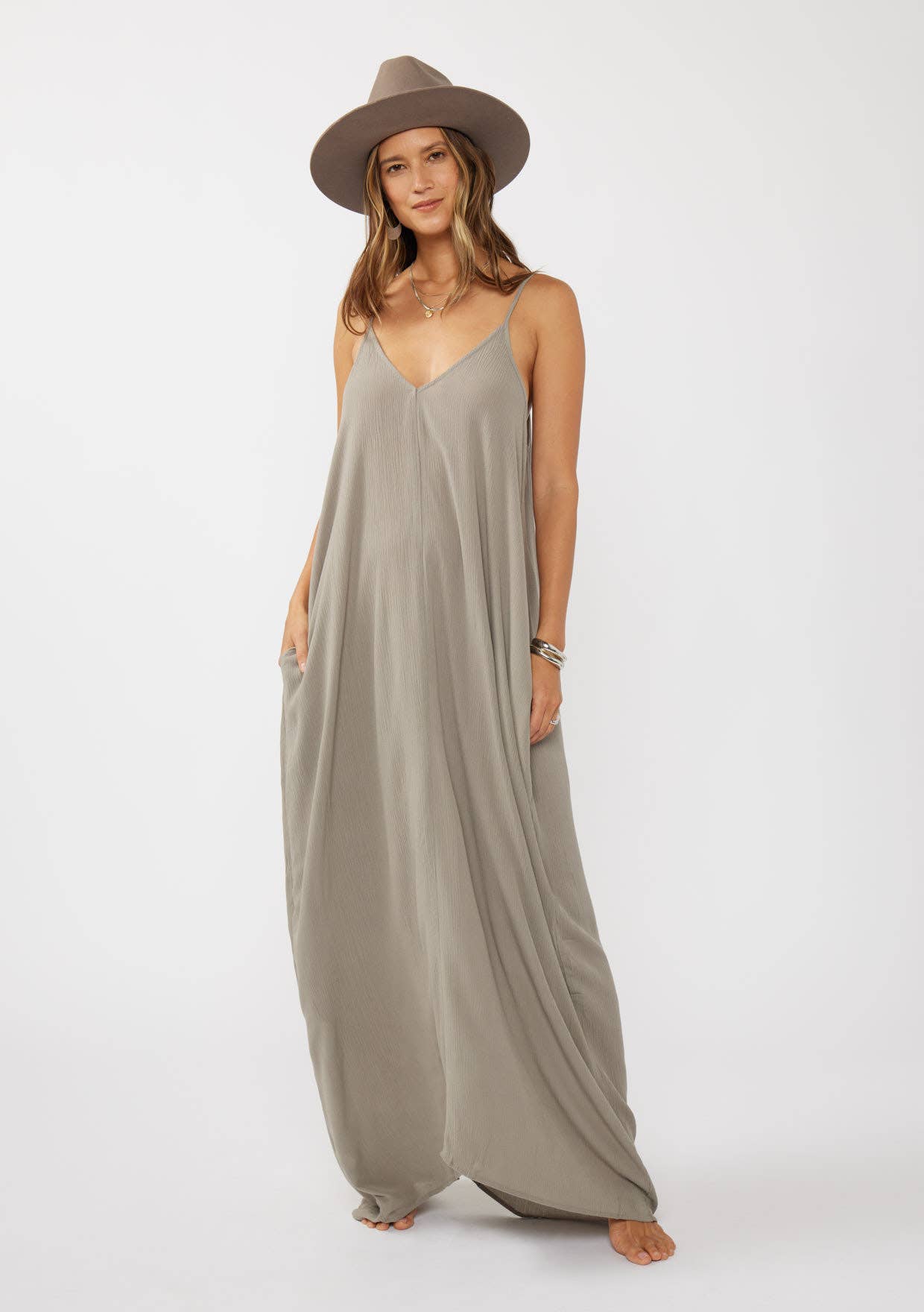 Lovestitch - Wholesale Dress - Women's - The Original V-Neck Cocoon Maxi Dress with Pockets14