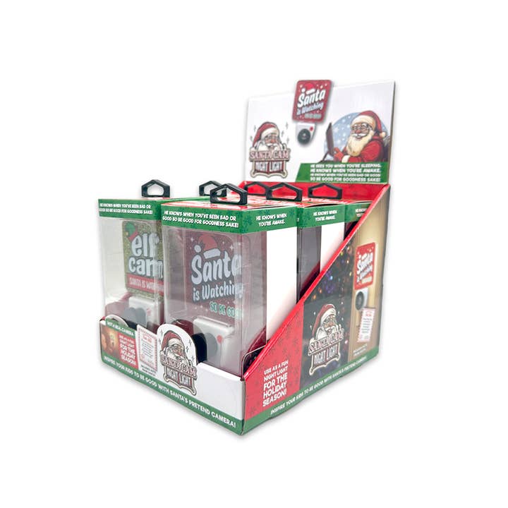 Novelty Brands - Wholesale Night Light - Christmas Santa Cam Night Light AC Wall- 6/Display