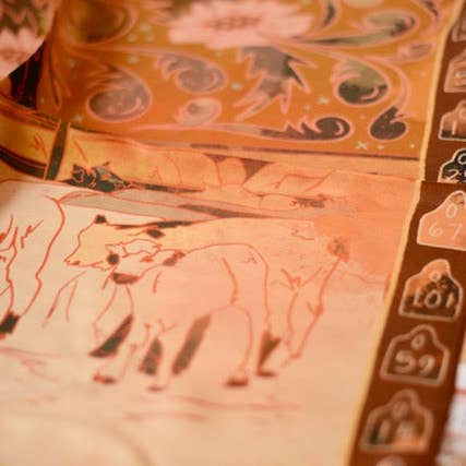 Tirzah Lane Art - Venta al por mayor Bufanda - Mujer - Pañuelo de Seda Occidental de Vaquera Redonda8