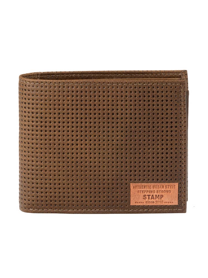 Porte-monnaie pour homme STAMP ST5192 en cuir perforé pour la vente par Stamp