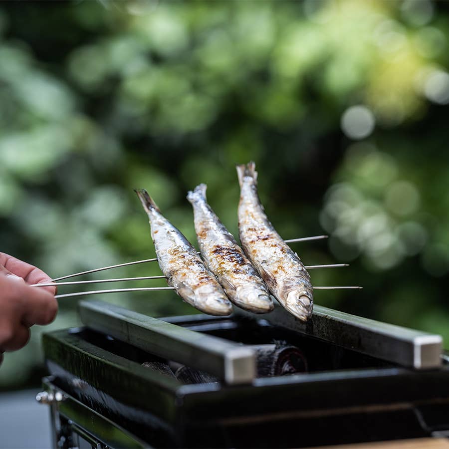 YAKINIKU® | Original Japanese Grill – wholesale Grillverktyg för utomhusanvändning – YAKINIKU rektangulär Shichirin med yakitori-stavar1