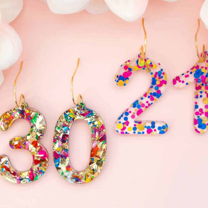 Custom Birthday Number Earrings for wholesale by Momenti di Vita
