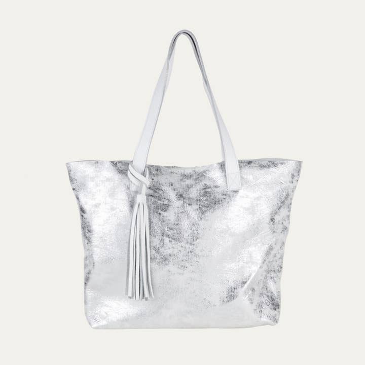 Draagtas | Wit + Zilver Metallic voor wholesale door Paulyjen