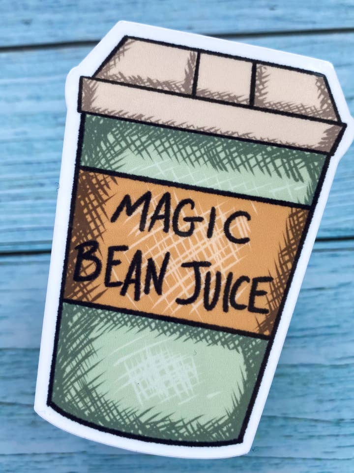 Autocollant en vinyle | Autocollant pour les amateurs de café, Magic Bean Juice pour la vente par Melanie Feltham Art