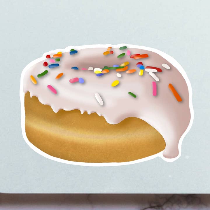 White Donut Side Sticker for wholesale by blonde birdie