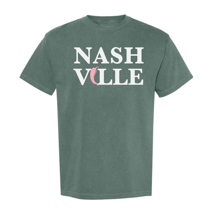 Delia Jo - T-shirt unisexe à col rond - Nashville - Épinette bleue pour la vente par Flavour Gallery