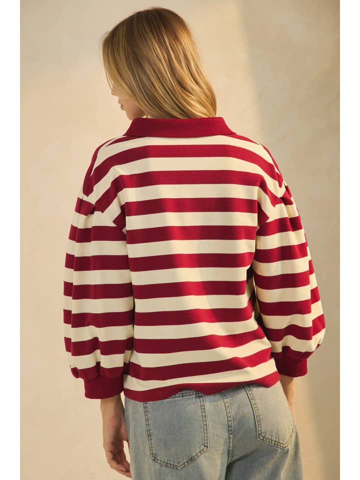 Oddi - Wholesale Sweatshirt - Women's - Striped Ottoman Pullover4