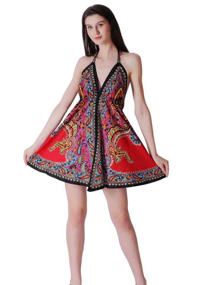 Kurzes Kleid mit Batik-Schal 1928 für den Großhandel von Advance Apparels