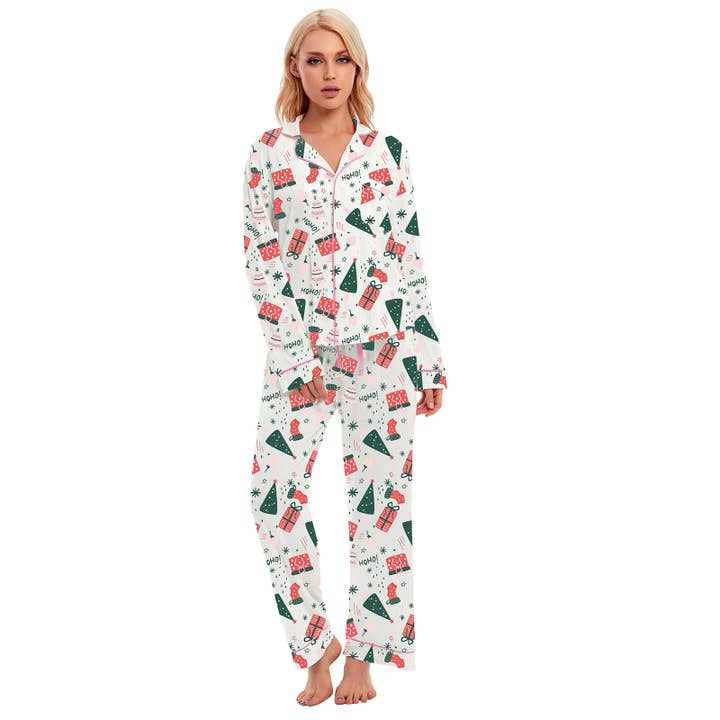 GEXWORLDWIDE - Wholesale Sleepwear Set - Women's - Women 100% Cotton Multi-Patterned Christmas Gift Pajama Set2