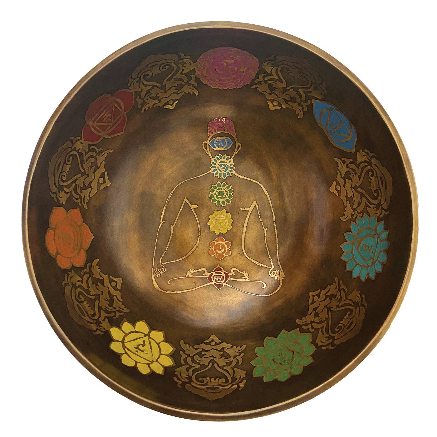 Yak & Yeti - Wholesale Meditation Supplies - Hand Hammered 7 Chakras Singing Bowl1