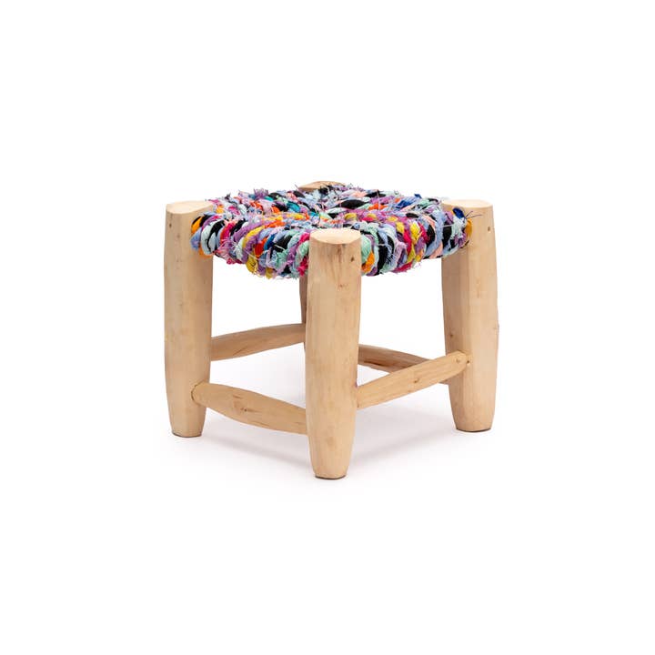 Banco Infantil marroquino, banco de madeira multicolor por atacado de ZocoChic