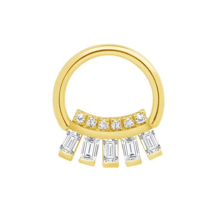 Baguette Beauty Naadloze Ring – 14K Goud Multi-Baguette Boog voor wholesale door Piercing-zone