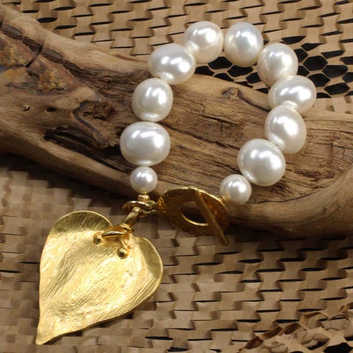 Aclue! Jewelry by Celest Anderson - Wholesale Charm/Dangle Bracelet - Mitza Gold Heart Bracelet2