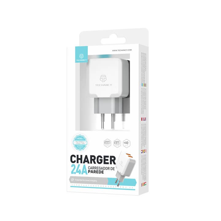 TECHANCY - Wholesale Power Adapter - Techancy Wall Charger with 2 USB Ports 2.4A, Fast Charging A3