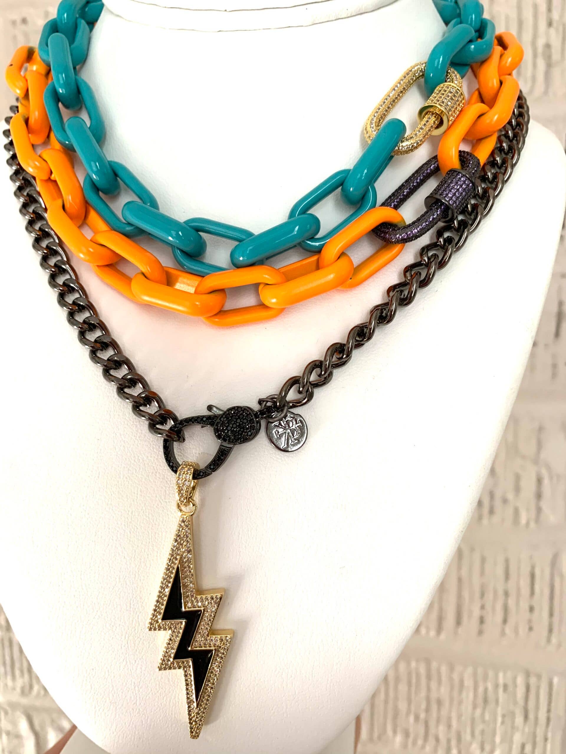 Karli Buxton - Wholesale Link & Chain Necklace - Huey Chunky Enamel Chain Necklace, Customizable Length1