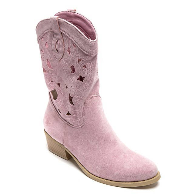 No Doubt Shoes - Wholesale Cowboy Boots - Women's - WOMENS CUT OUT DETAIL EMBROIDERED BLOCK HEEL COWBOY BOOTS5