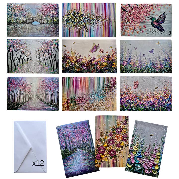 Collection complète | Ensemble de 12 cartes de vœux pour la vente par Expression By Nada