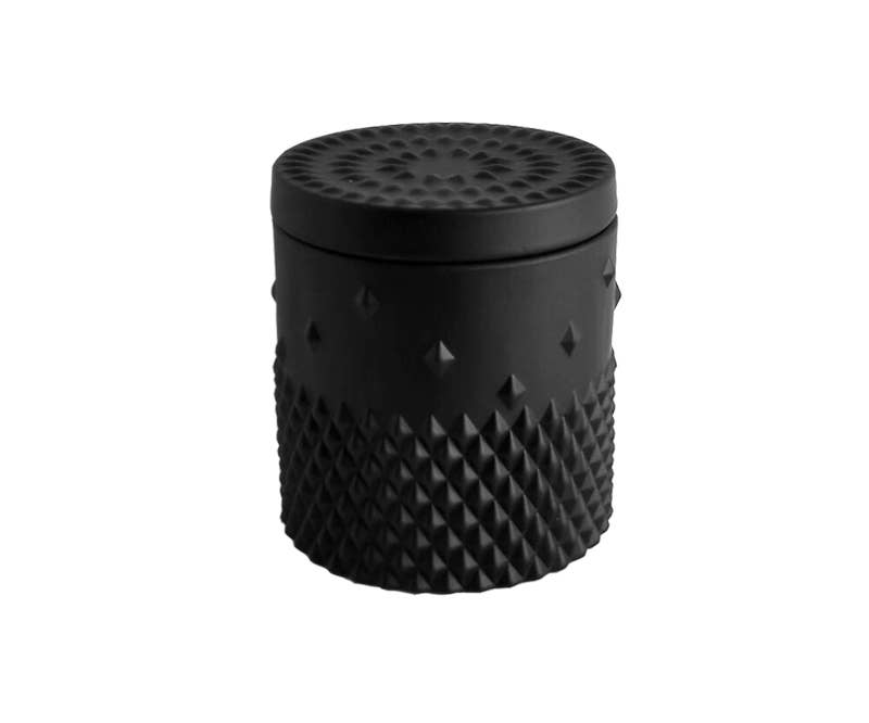 Antwerp Luxury candle supplies – Engroshandel Krukke – Rockstud Glasbeholder – Mat Sort – 320 ml0