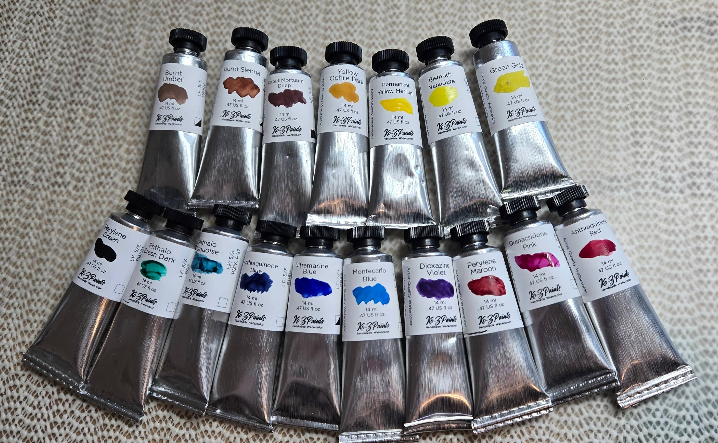 Ko-Z Paints - Wholesale Watercolour paint - Artisanal Handmade Watercolor Paint in Tubes 14ml