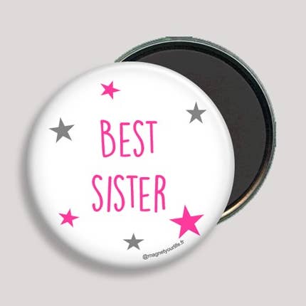 magnet “Best Sister” for wholesale by Magnet Your Life - Aimantez votre vie !
