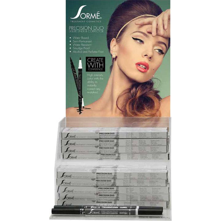 Préemballage d'eye-liner Precision Duo pour la vente par Sorme Treatment Cosmetics