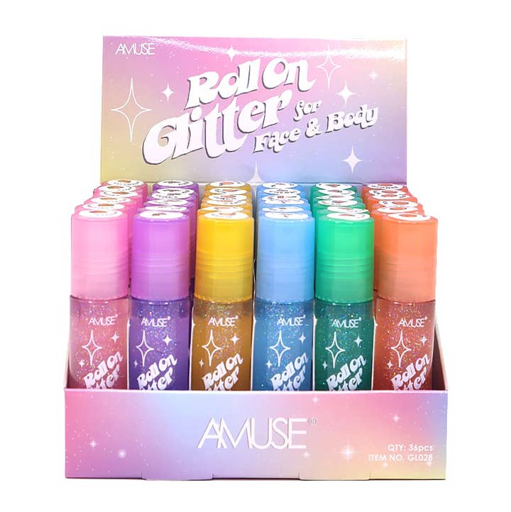 PINEAPPLE Beauty - Wholesale Body Glitter/Shimmer - Amuse GL028 Roll on Glitter for face & Body - 36 pcs