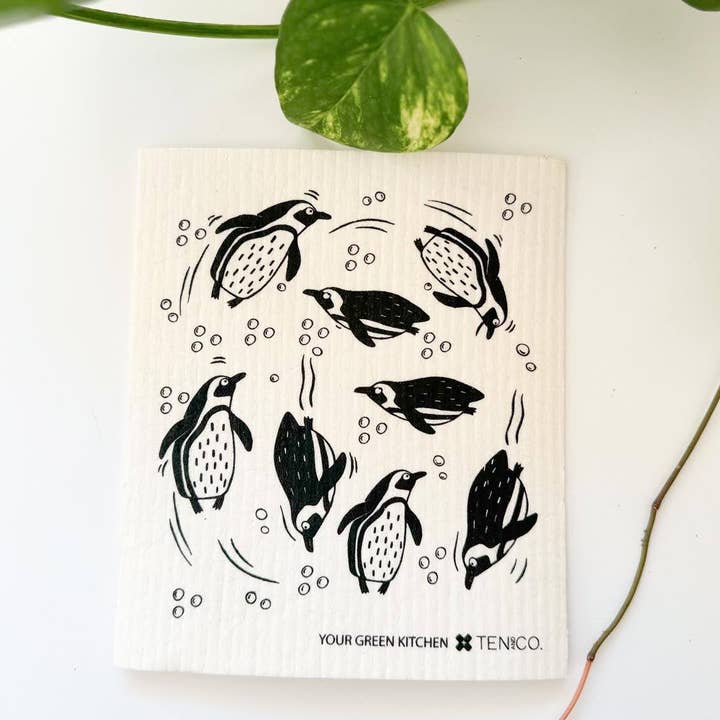 Panno in spugna/Pinguini/Panno riutilizzabile per la vendita all'ingrosso da parte di Your Green Kitchen