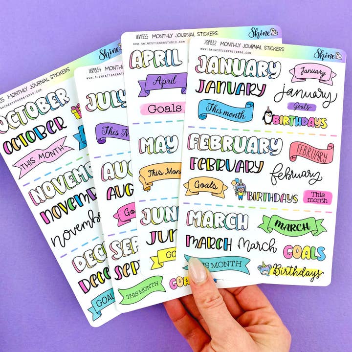 Adesivi Mensili per Diario per la vendita all'ingrosso da parte di Shine Sticker Studio