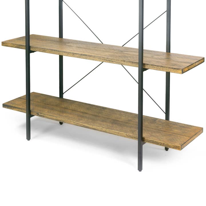 Glamour Home - Wholesale Free Standing Shelf - Amrit 84.5" Wood and Metal Etagere Bookcase Media Center6