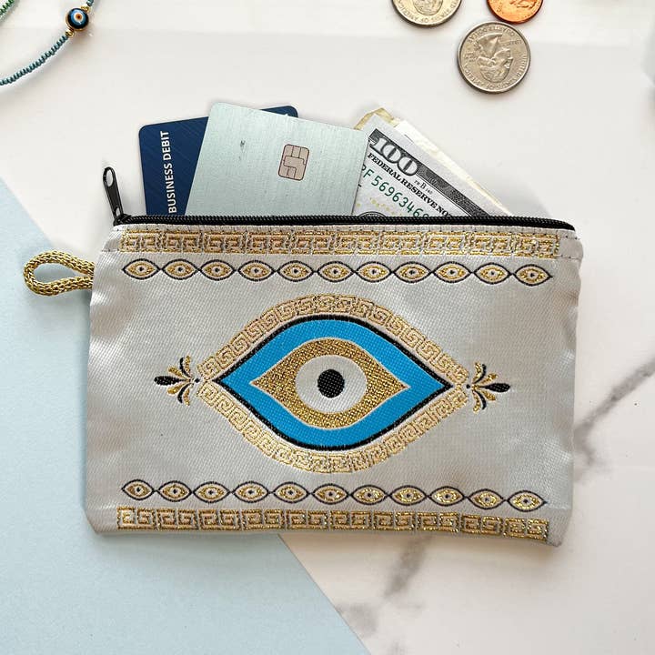 Umays Boho - Wholesale Portemonnee - Dames - Evil Eye portemonnee, stoffen portemonnee, klein zakje met ritssluiting0