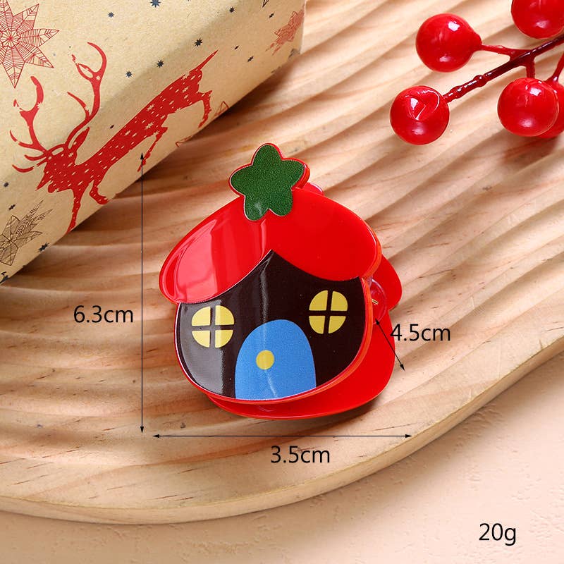 SoapElenGlen - Wholesale Hair Clip - Women's - Festive Christmas Hair Clip, Apple & Gift Box Hair Claw12