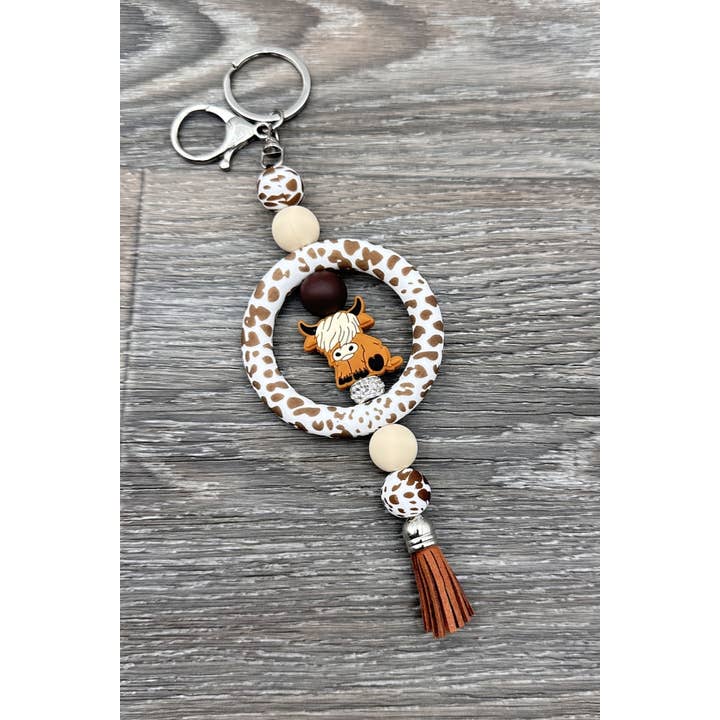 DESHENG ENTERPRISE - Wholesale Keychain - Women's - WESTERN COW BUTTERFLY SILICONE BEADED KEYCHAIN