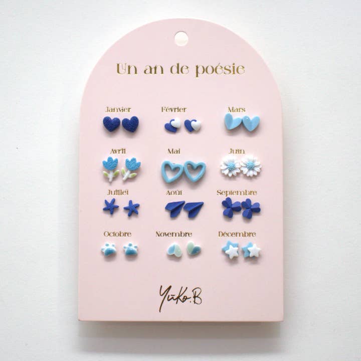 Yuko B - Wholesale Earrings - Kids - Offer of 25 stainless steel earring cards